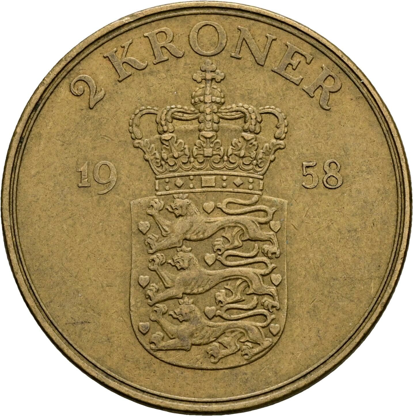 2 Kroner Frederik IX. 1958 – Rückseite
