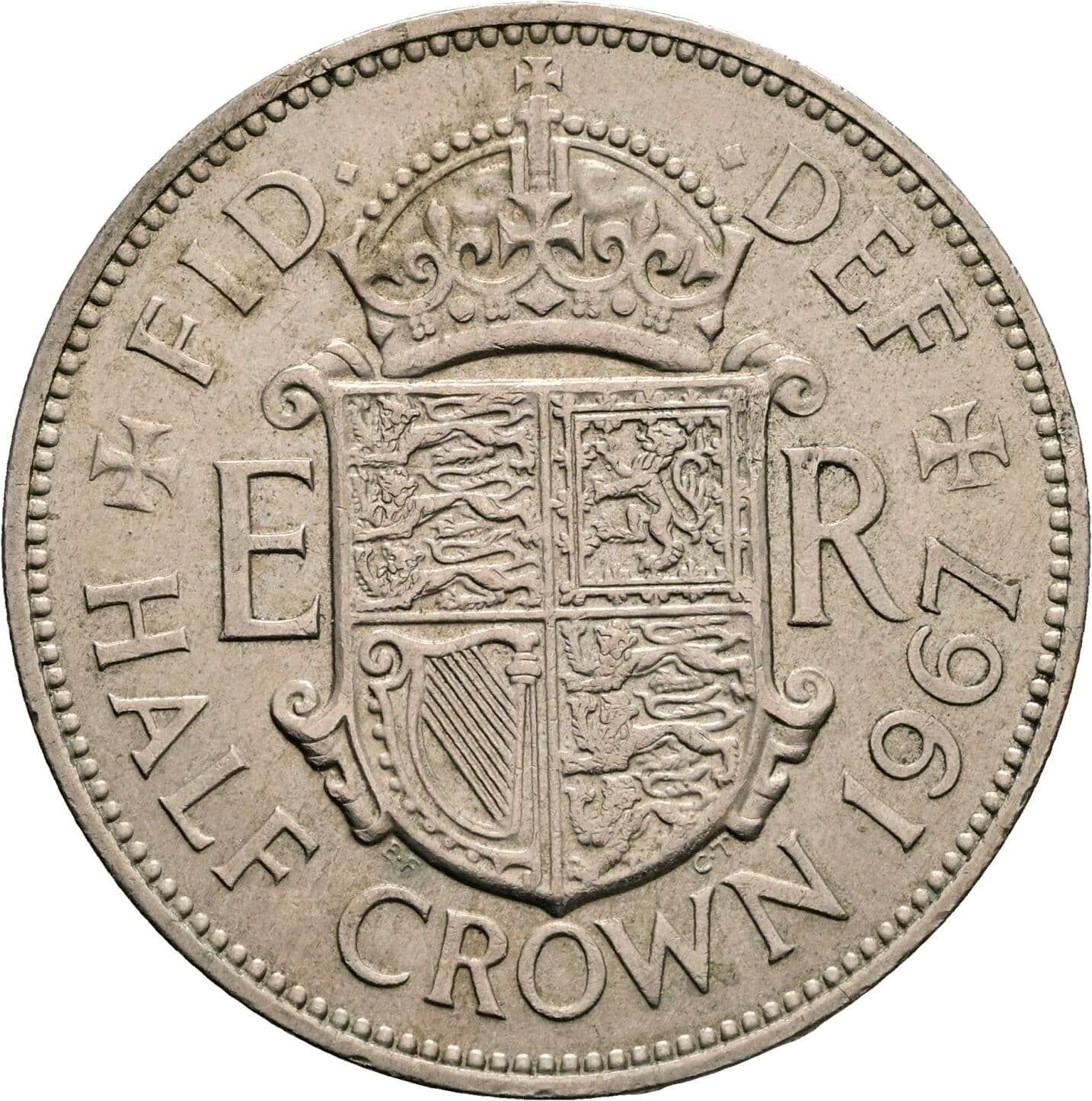 Half Crown Elisabeth II. 1952-2022 1967 – Rückseite