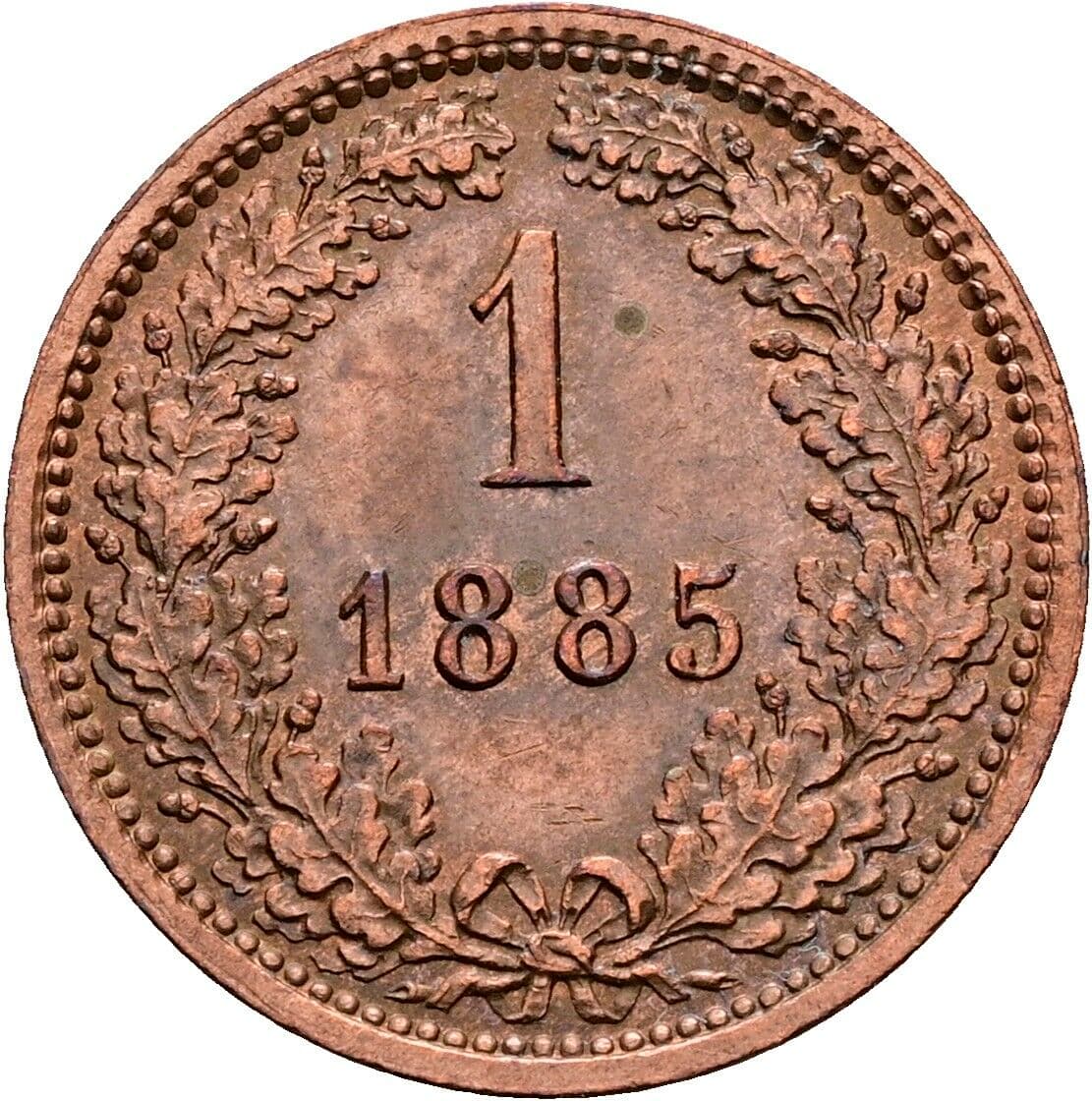 1 Kreuzer Franz Joseph I. 1848-1916 1885, Wien ohne Mzz. – Vorderseite