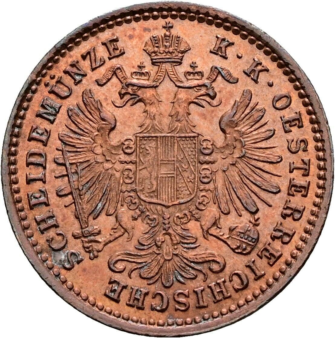 1 Kreuzer Franz Joseph I. 1848-1916 1885, Wien ohne Mzz. – Rückseite