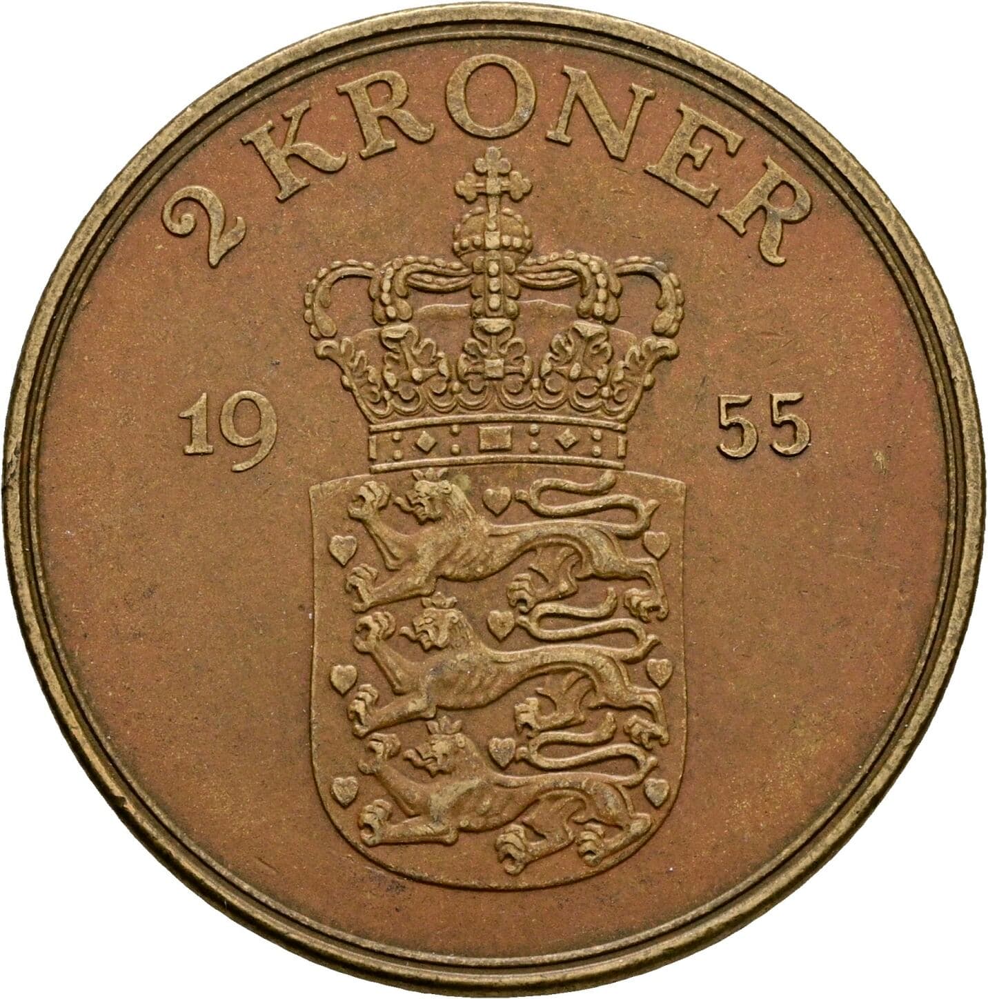 2 Kroner Frederik IX. 1955 – Rückseite