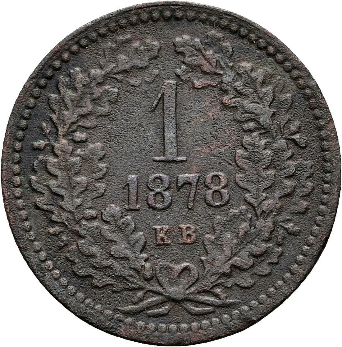 1 Krajczar Franz Joseph I. 1848-1916 1878 KB, Kremnitz – Vorderseite
