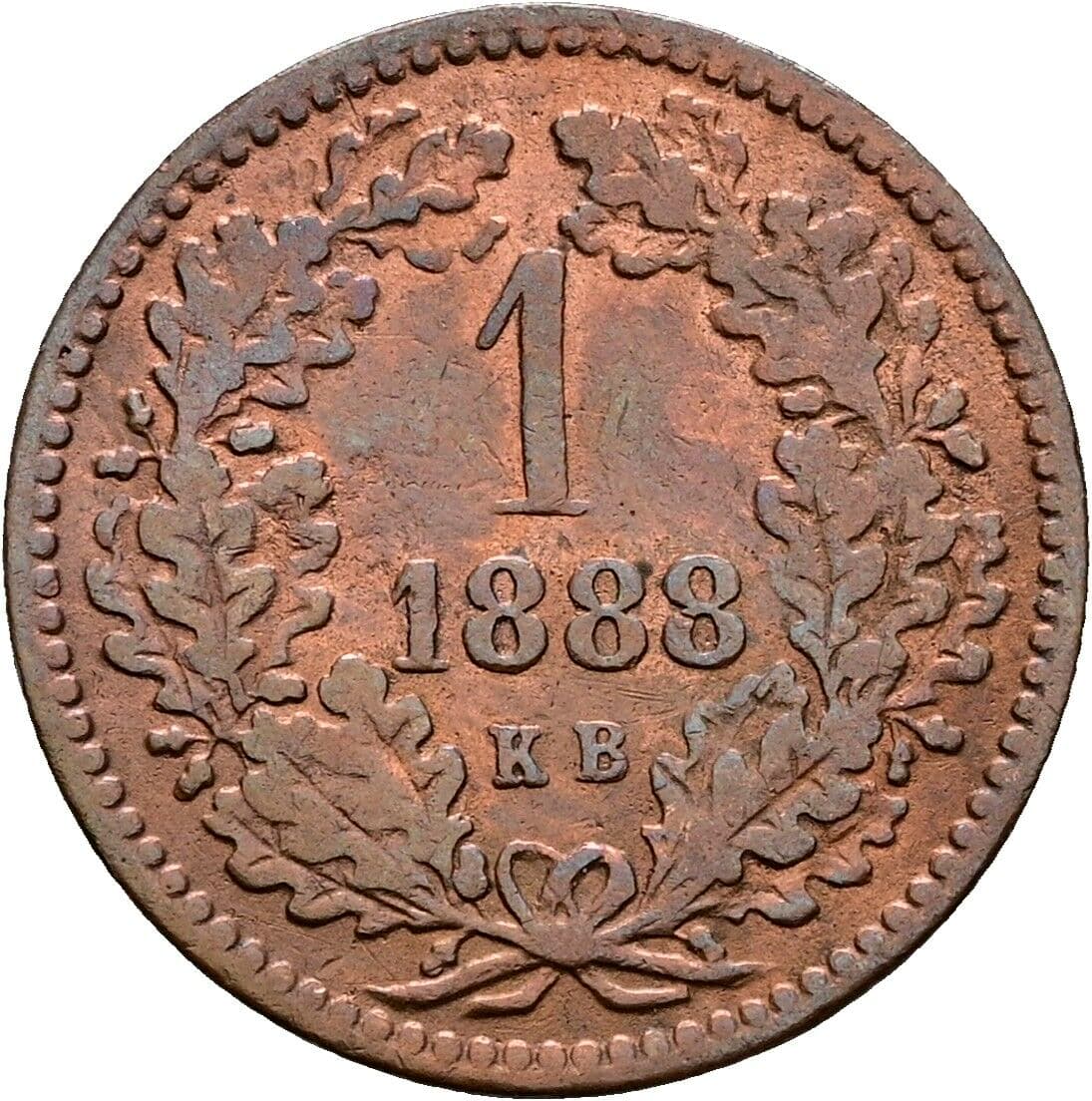 1 Krajczar Franz Joseph I. 1848-1916 1888 KB, Kremnitz – Vorderseite