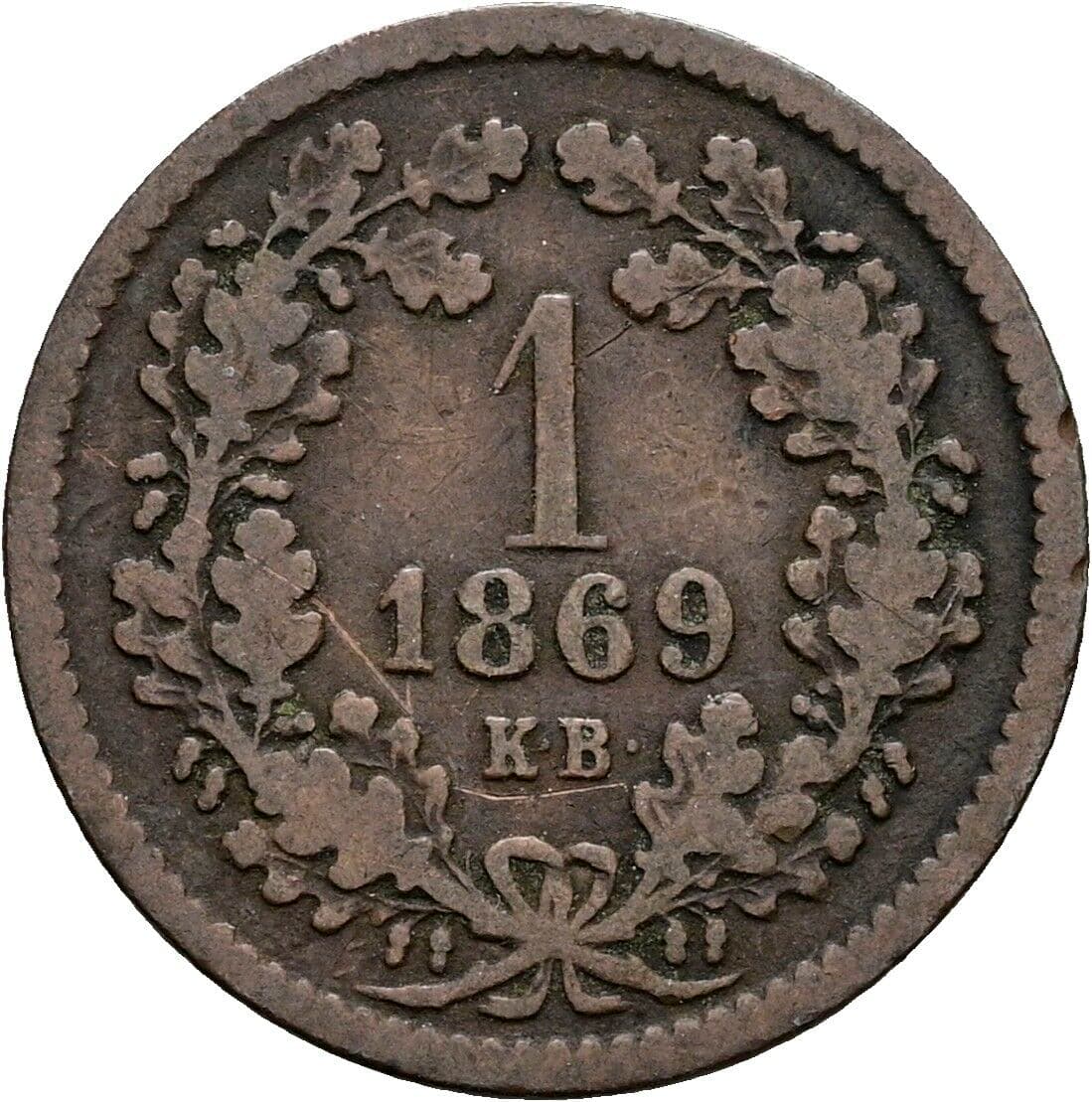 1 Krajczar Franz Joseph I. 1848-1916 1869 KB, Kremnitz – Vorderseite