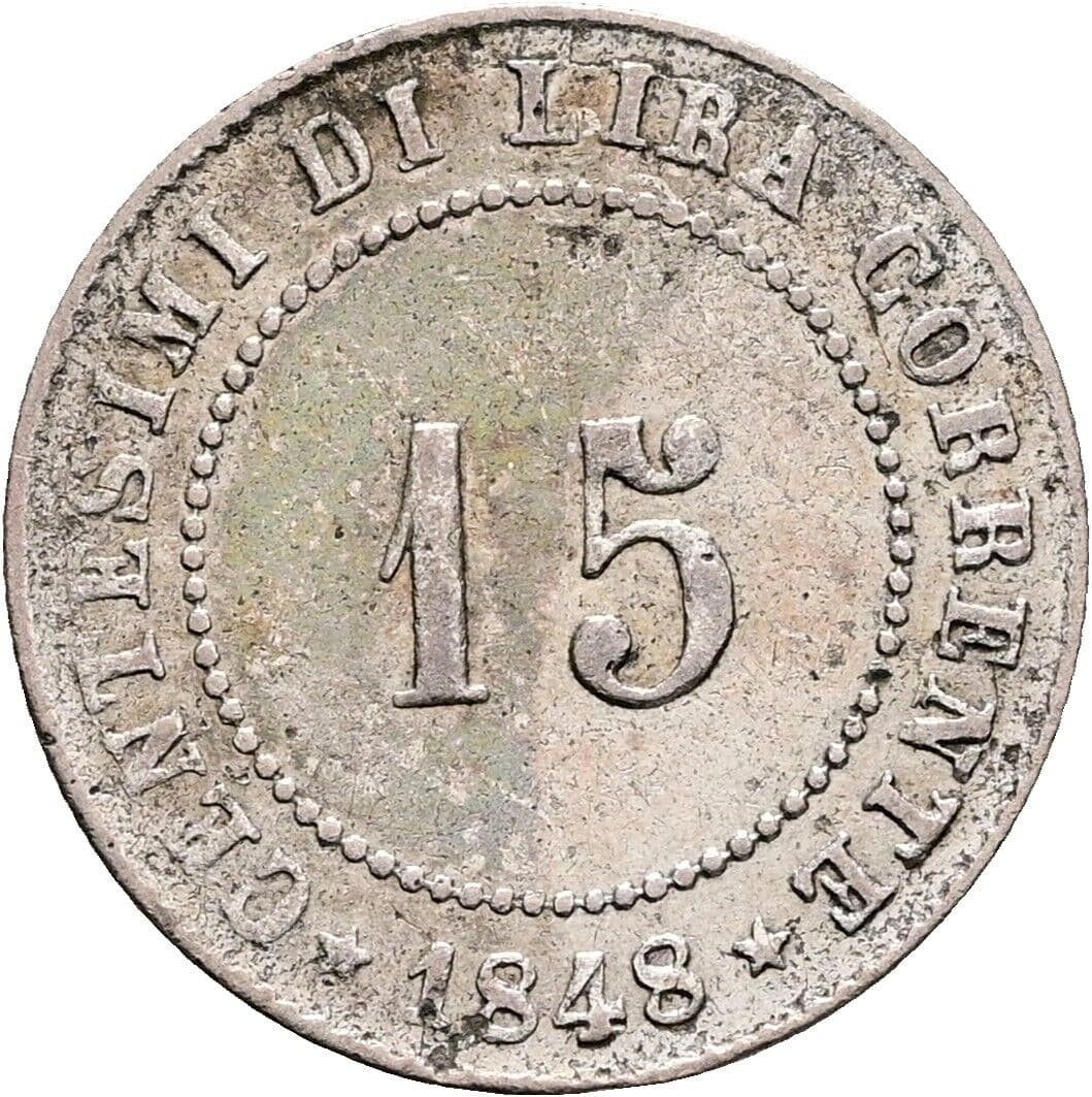 15 Centesimi 1848 Z.V., Venedig – Vorderseite