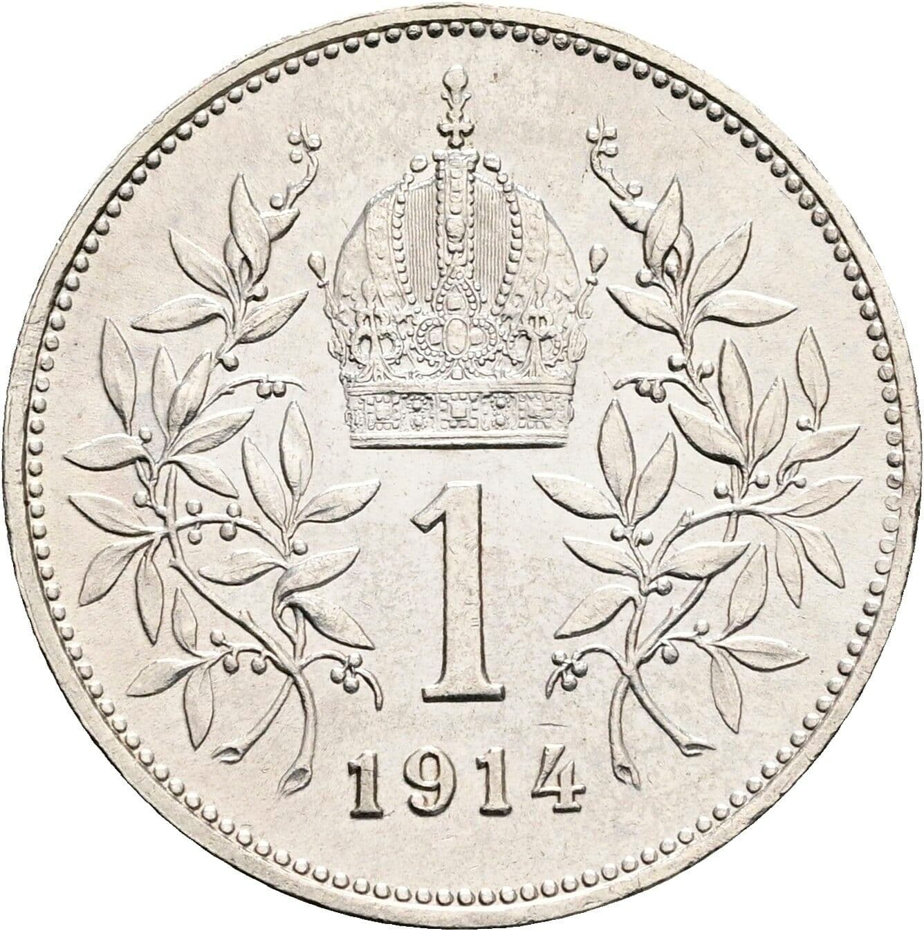 1 Krone Franz Joseph I. 1848-1916 1914, Wien – Rückseite