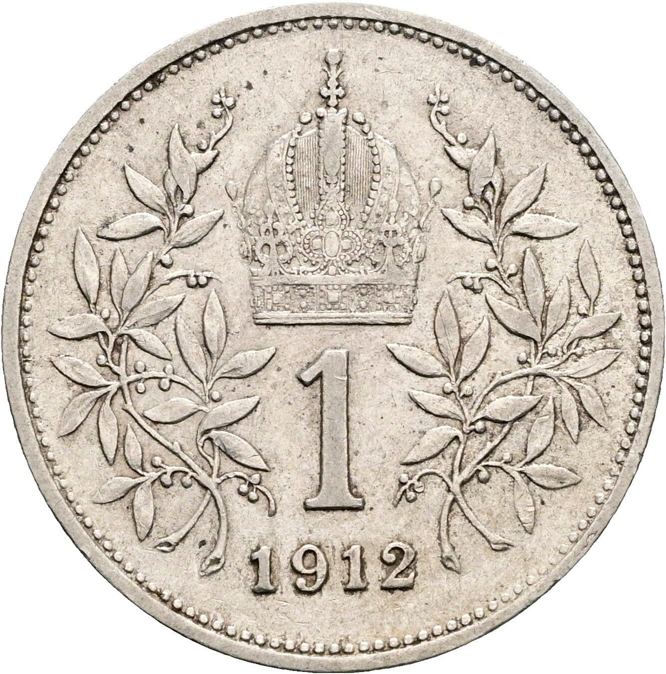 1 Krone Franz Joseph I. 1848-1916 1912, Wien – Rückseite