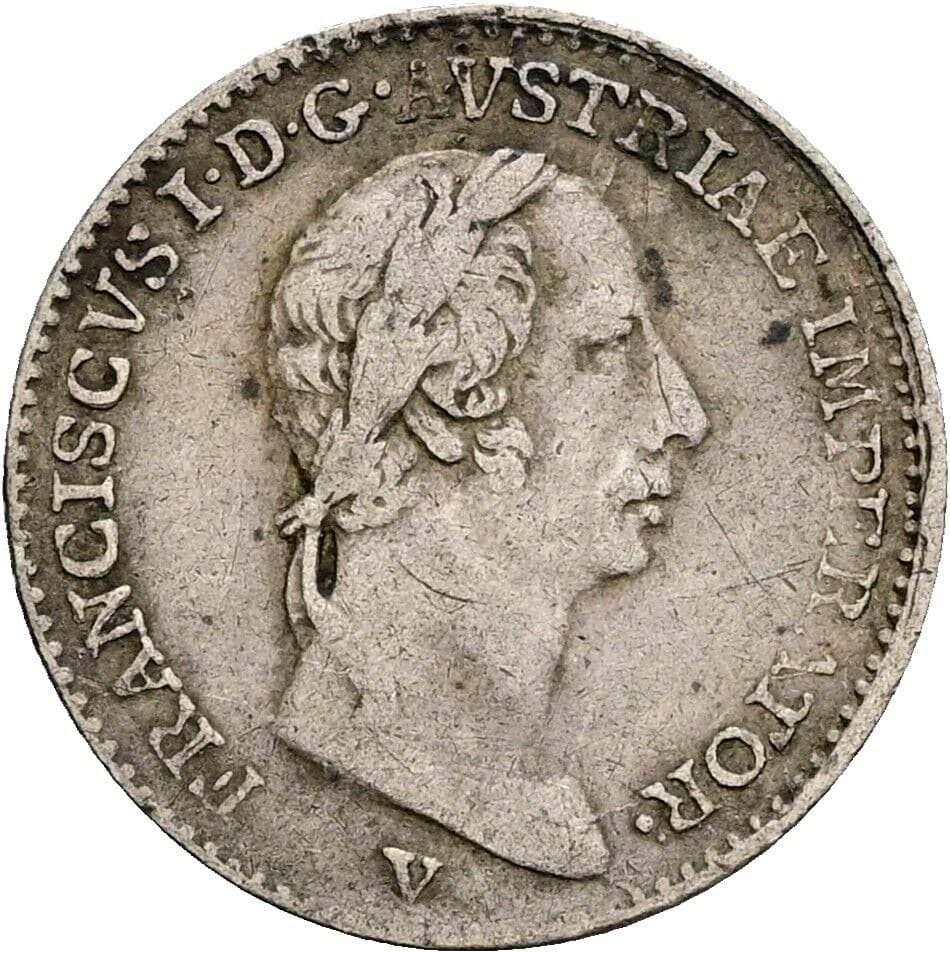 1/4 Lira Franz II. (I). 1792-1835 1822 V, Venedig – Vorderseite