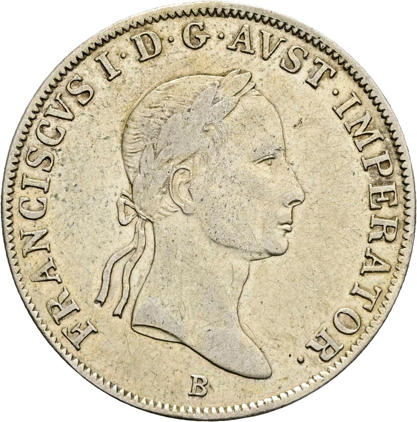 20 Kreuzer Franz II. (I). 1792-1835 1833 B, Kremnitz – Vorderseite