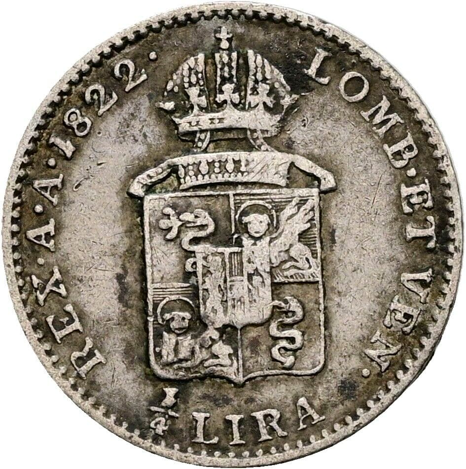 1/4 Lira Franz II. (I). 1792-1835 1822 V, Venedig – Rückseite