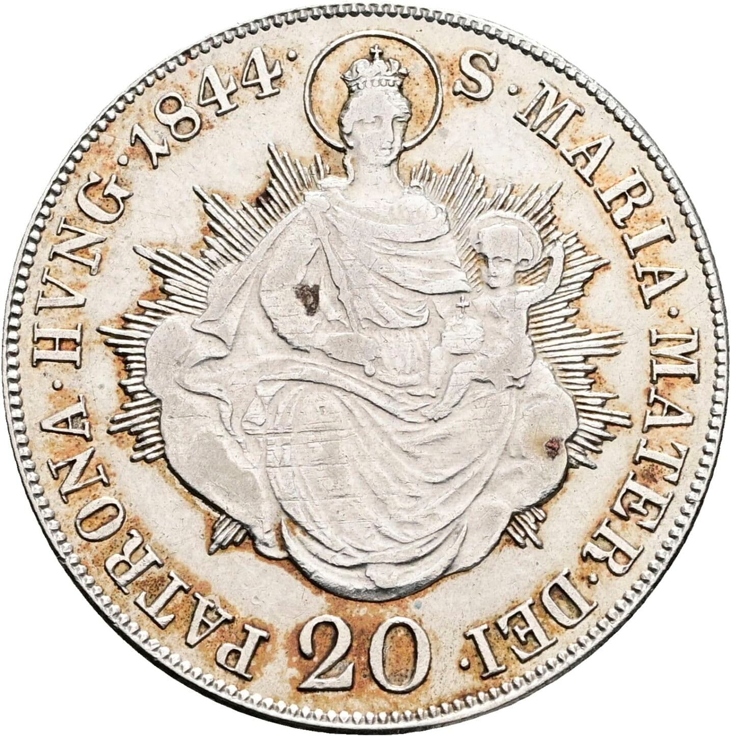 20 Kreuzer Ferdinand I. 1835-1848 1844 B, Kremnitz – Rückseite