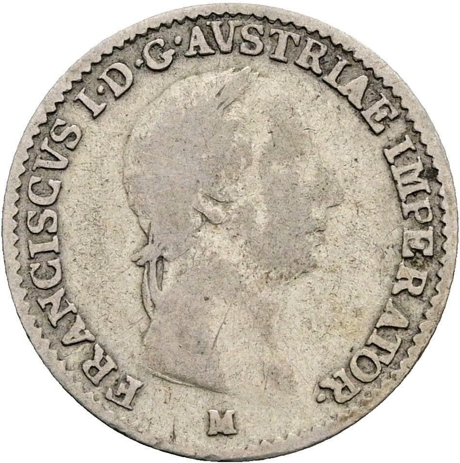 1/4 Lira Franz II. (I). 1792-1835 1822 M, Mailand – Vorderseite