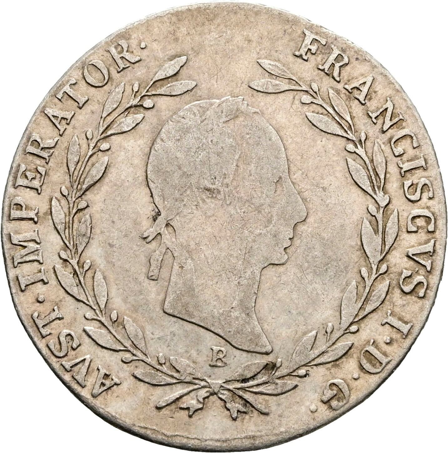 20 Kreuzer Franz II. (I). 1792-1835 1829 B, Kremnitz – Vorderseite
