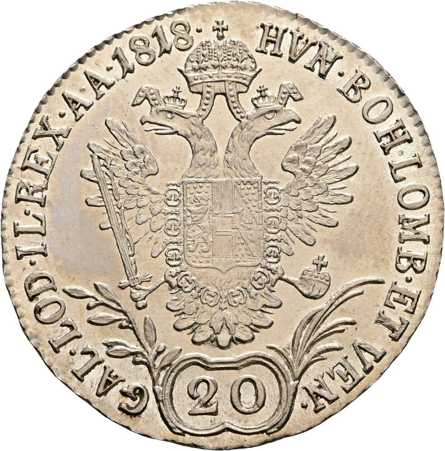 3 Kreuzer Franz II. (I). 1792-1835 1820 B, Kremnitz – Rückseite