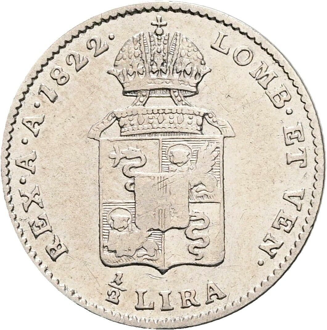 1/2 Lira Franz II.(I.) 1792-1835 1822 M, Mailand – Rückseite