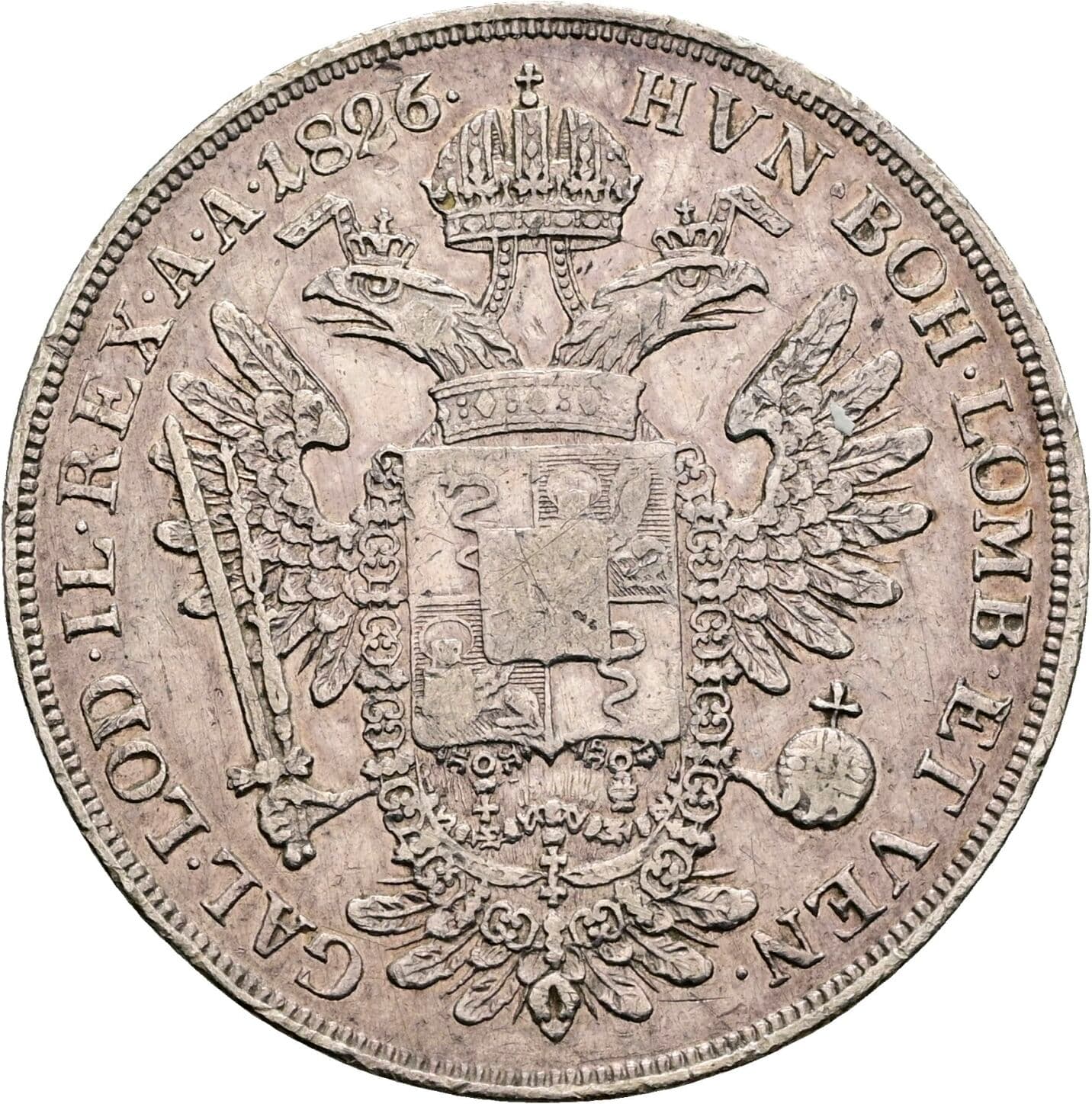 1/2 Scudo Franz II. (I). 1792-1835 1826 V, Venedig – Rückseite