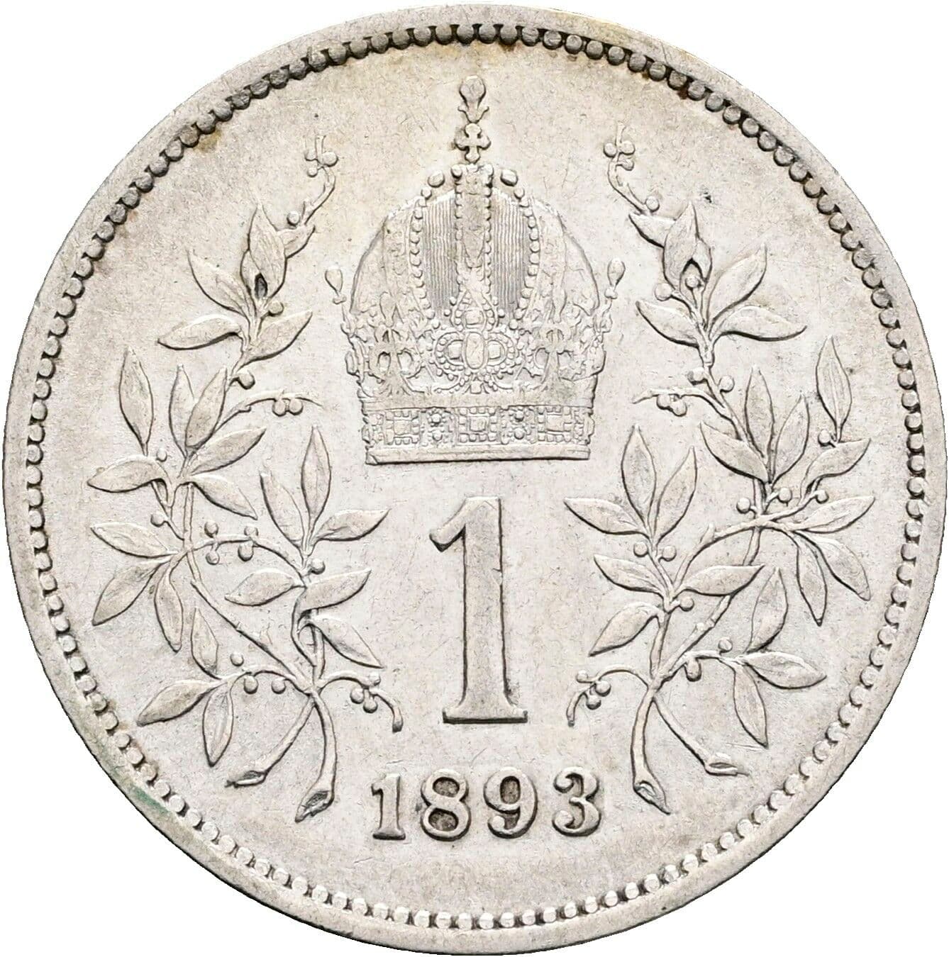 1 Krone Franz Joseph I. 1848-1916 1893, Wien – Rückseite