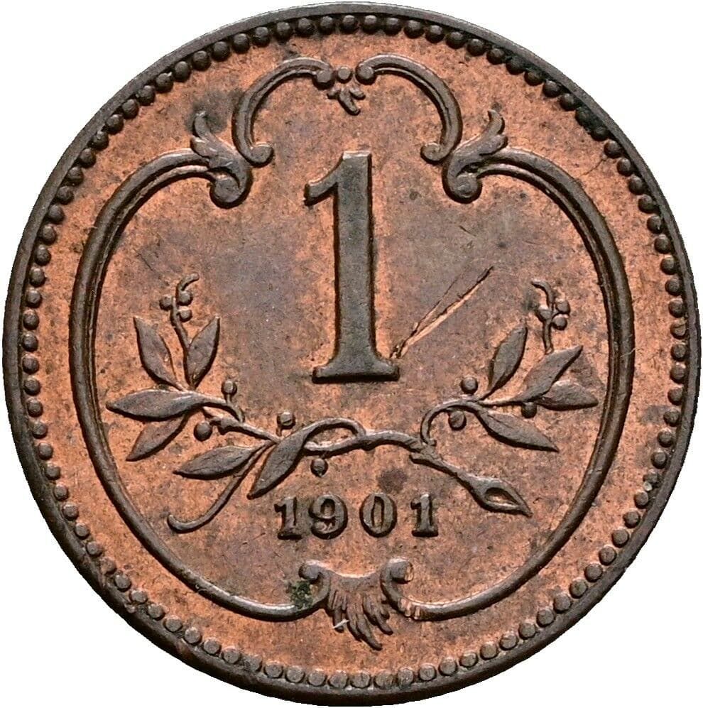 1 Heller Franz Joseph I. 1848-1916 1901, Wien – Vorderseite