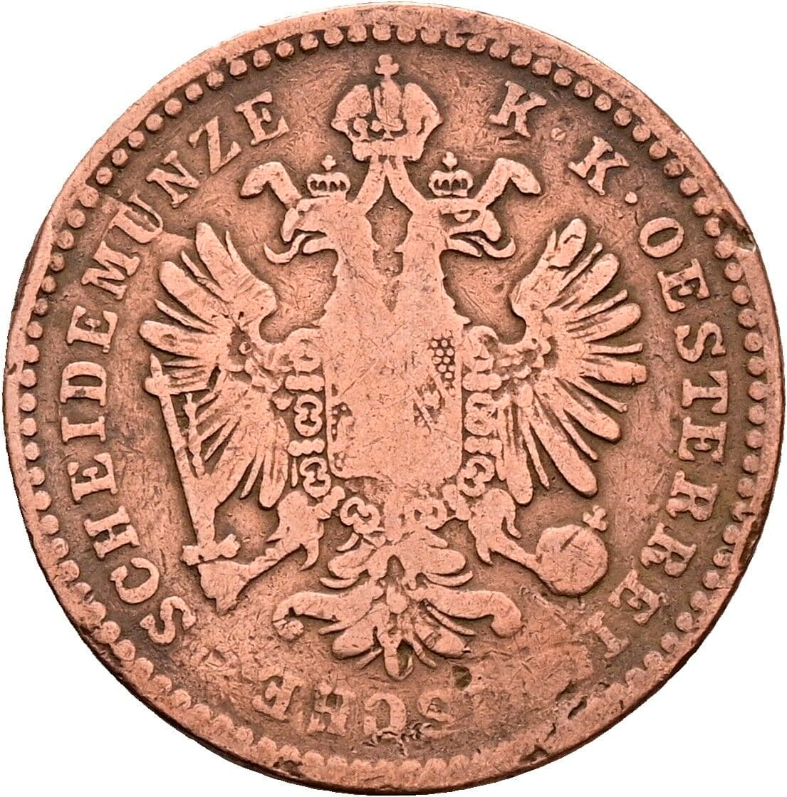 1 Kreuzer Franz Joseph I. 1848-1916 1860 V, Venedig – Rückseite
