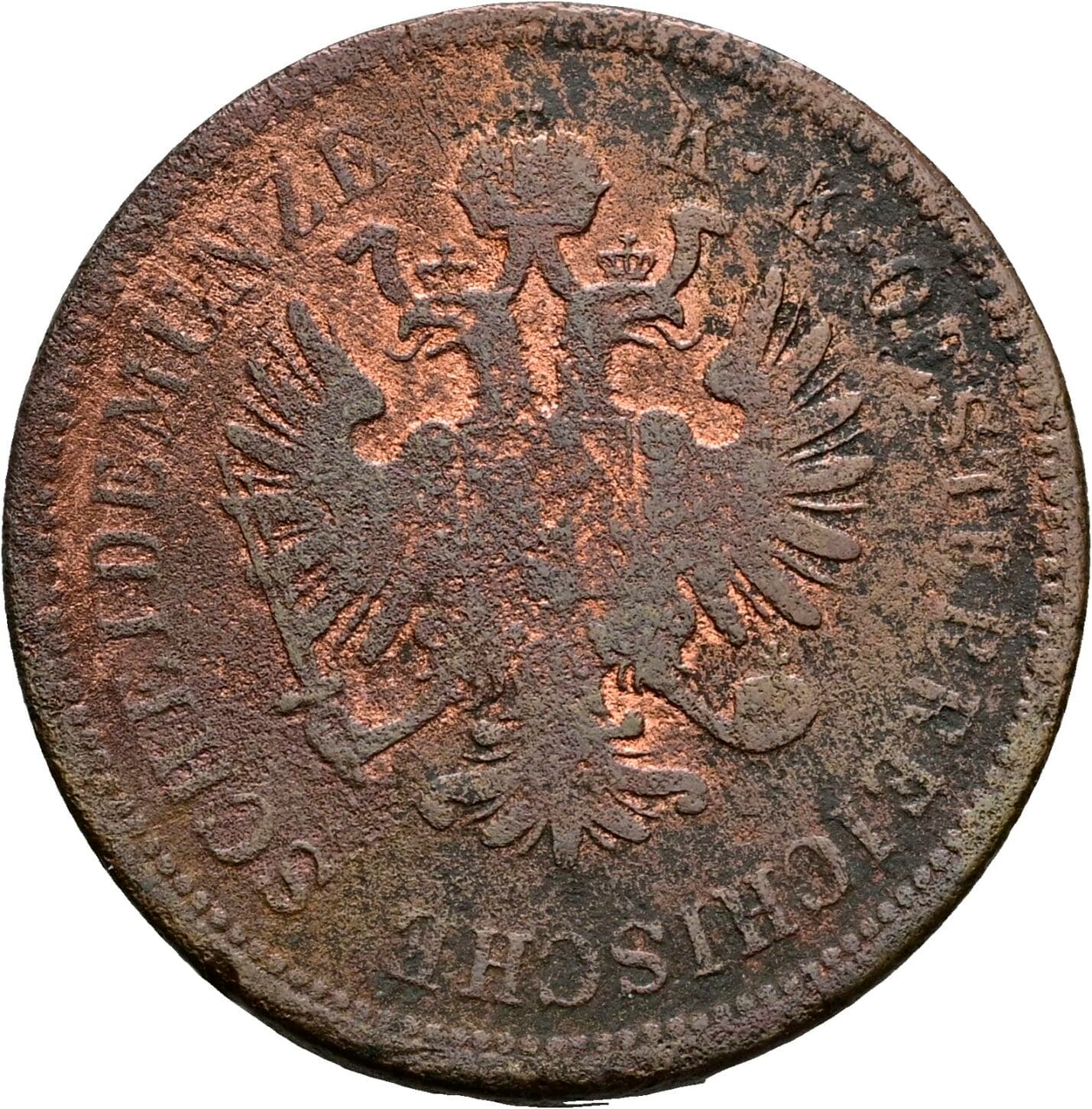 4 Kreuzer Franz Joseph I. 1848-1916 1860 E, Karlsburg – Rückseite