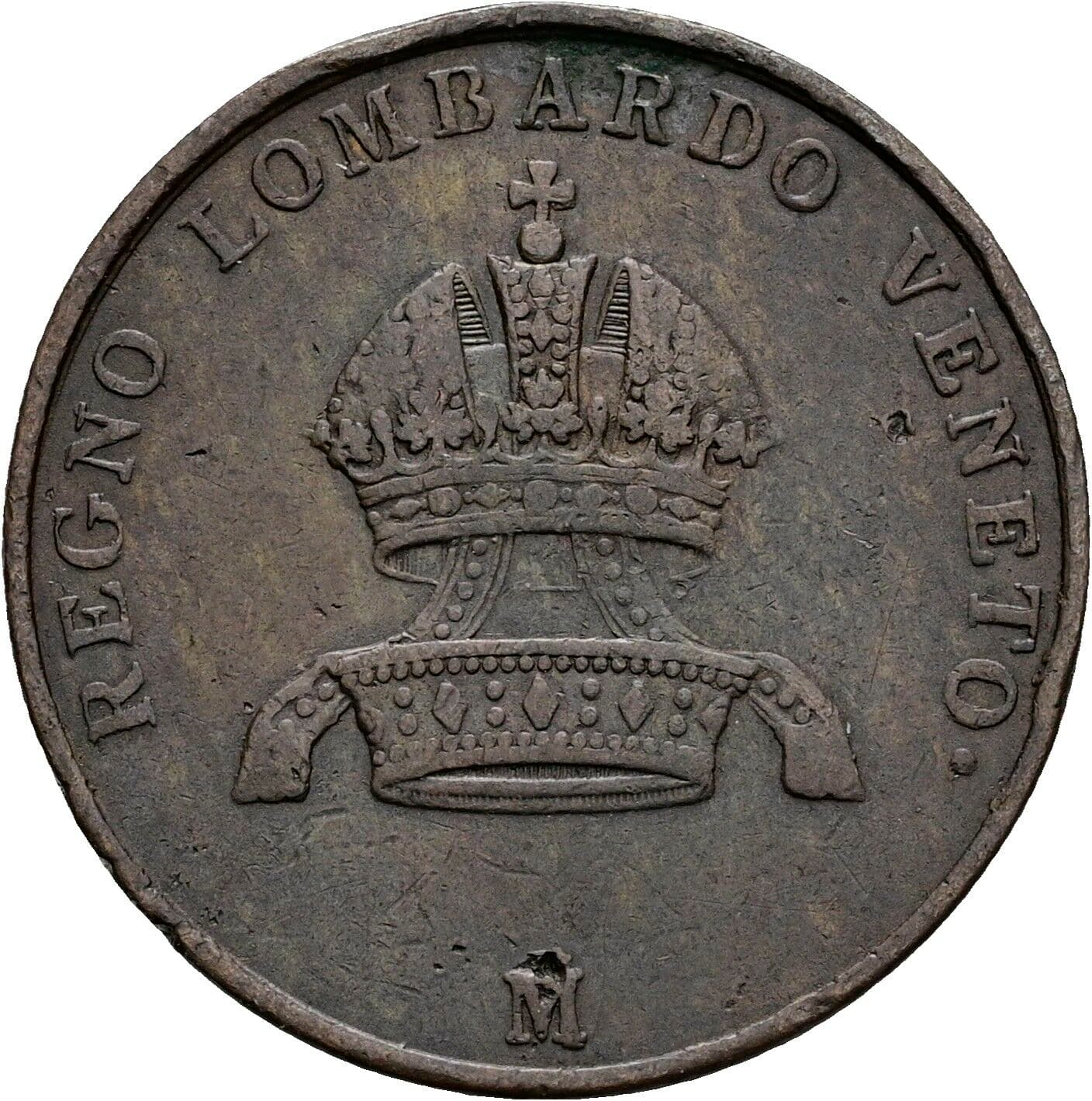 5 Centesimi Franz Joseph I. 1848-1916 1849 M, Mailand – Rückseite