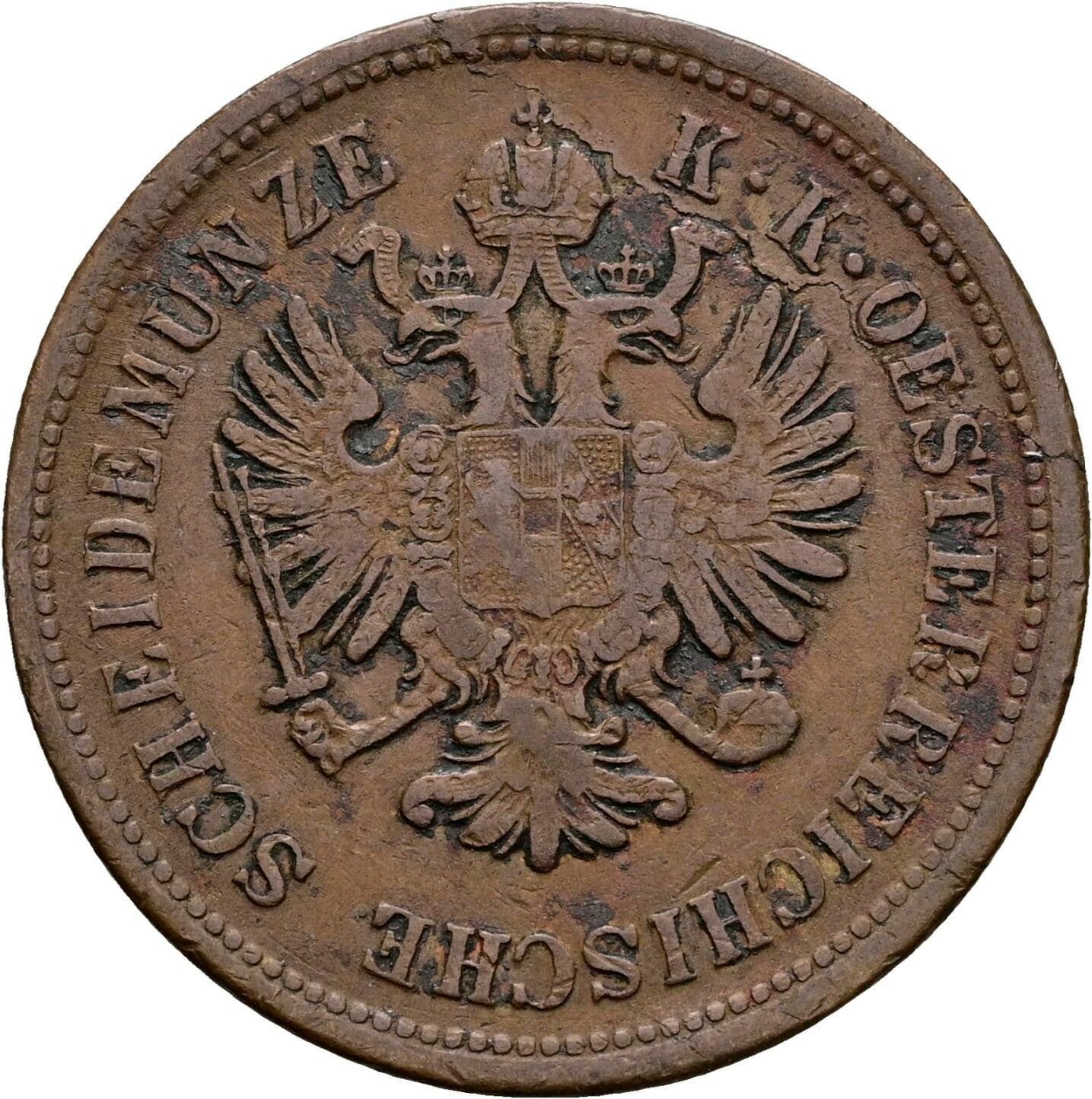 4 Kreuzer Franz Joseph I. 1848-1916 1861 E, Karlsburg – Rückseite
