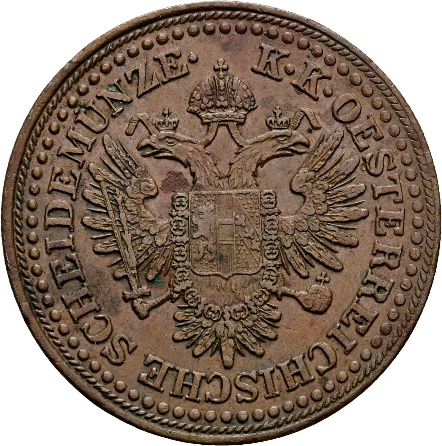 3 Kreuzer Franz Joseph I. 1848-1916 1851 B, Kremnitz – Rückseite