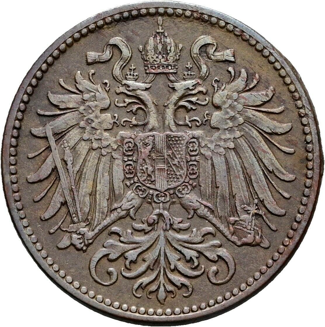 2 Heller Franz Joseph I. 1848-1916 1896, Wien – Rückseite