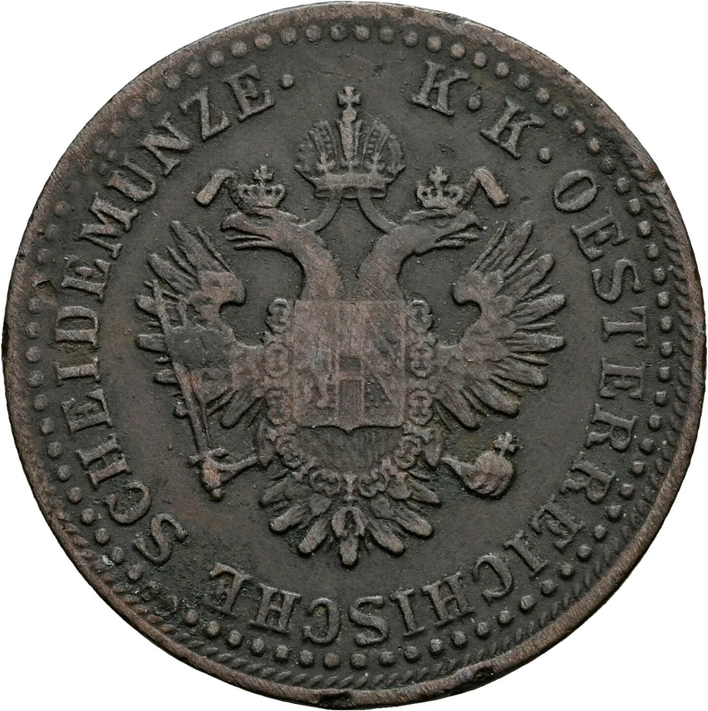 2 Kreuzer Franz Joseph I. 1848-1916 1851 G, Nagybanya – Rückseite