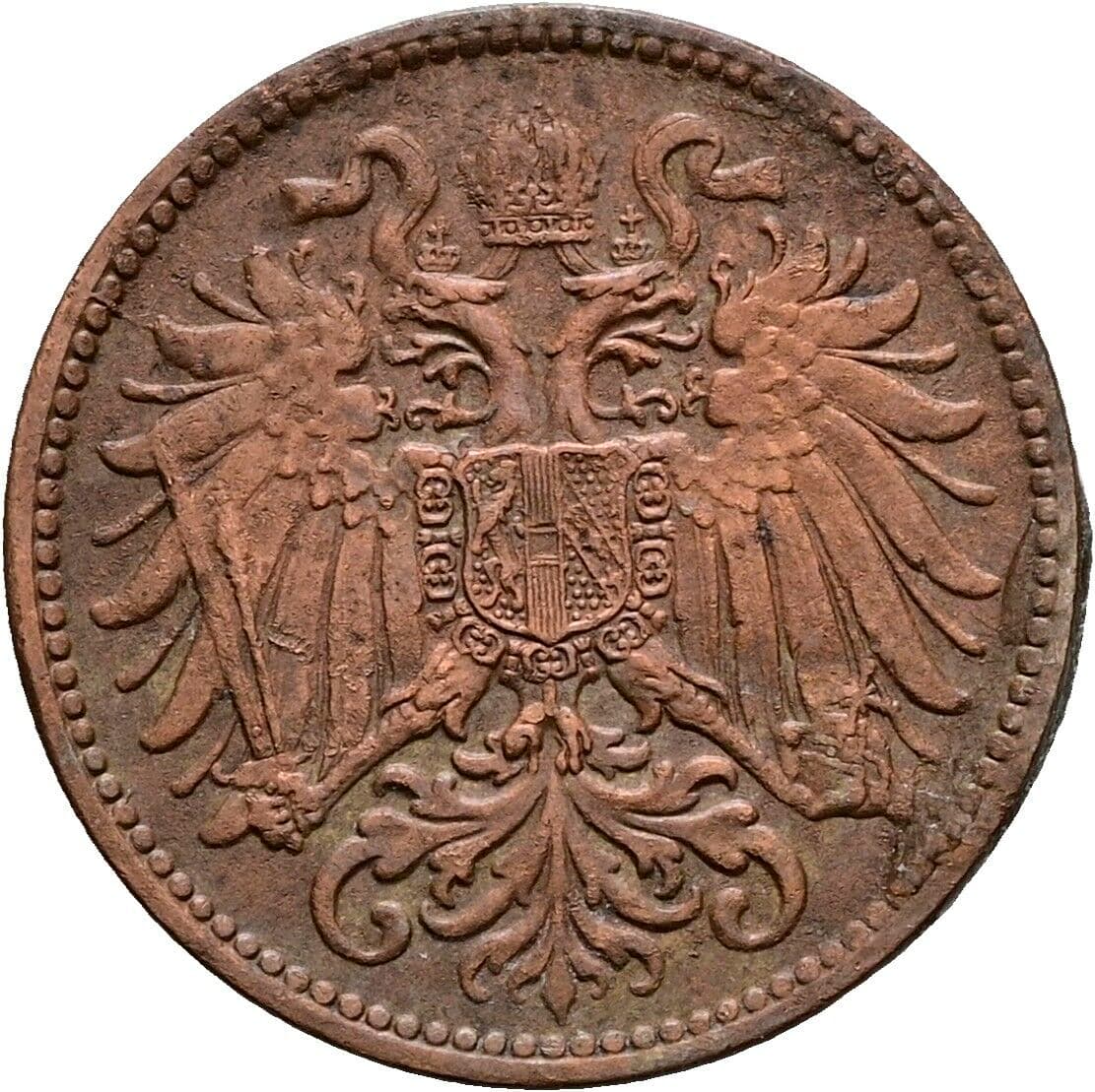 2 Heller Franz Joseph I. 1848-1916 1897, Wien – Rückseite