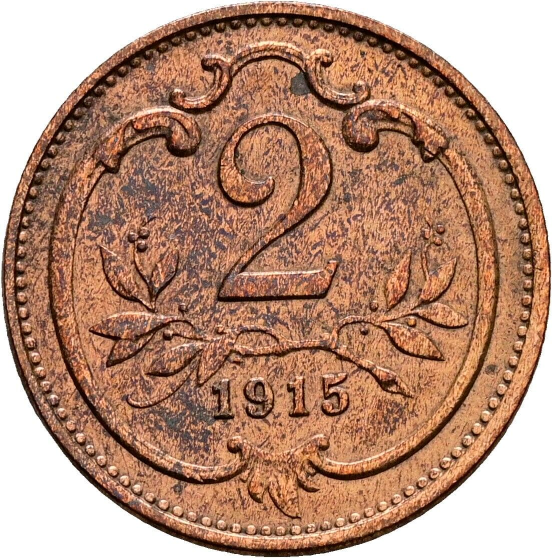 2 Heller Franz Joseph I. 1848-1916 1915, Wien – Vorderseite