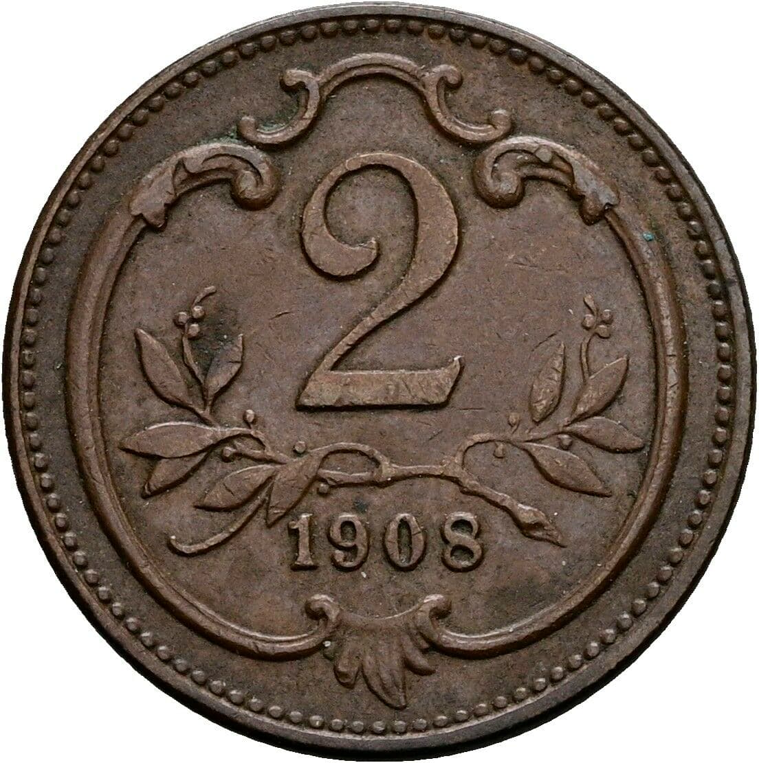 2 Heller Franz Joseph I. 1848-1916 1908, Wien – Vorderseite