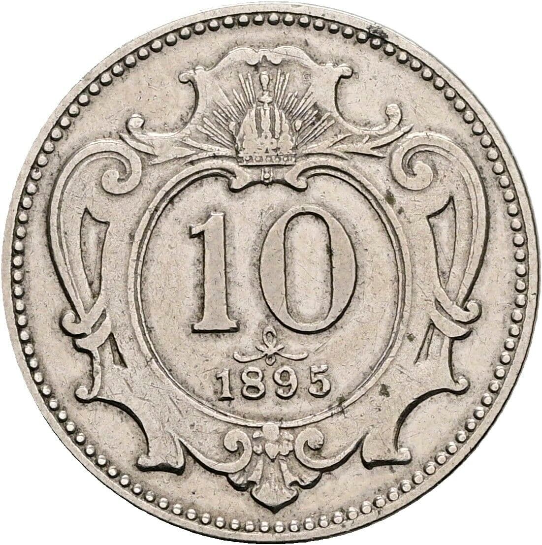 10 Heller Franz Joseph I. 1848-1916 1895, Wien – Vorderseite