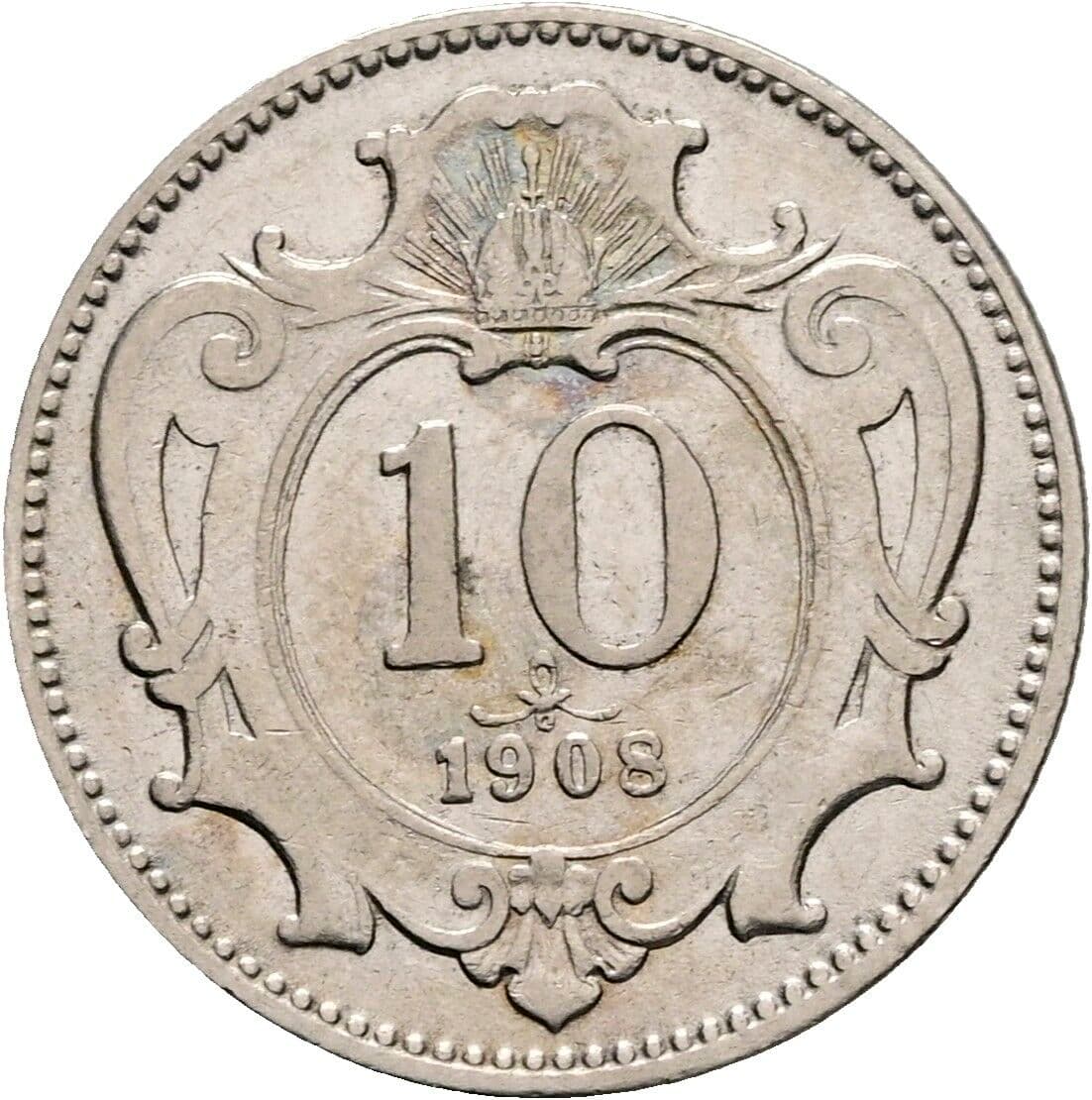 10 Heller Franz Joseph I. 1848-1916 1908, Wien – Vorderseite