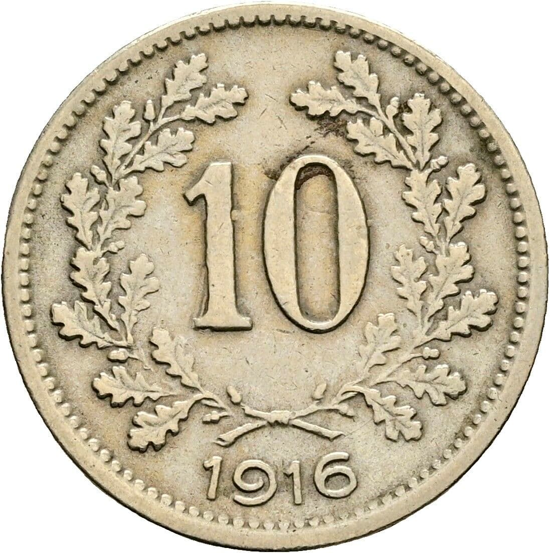 10 Heller Franz Joseph I. 1848-1916 1916, Wien – Vorderseite