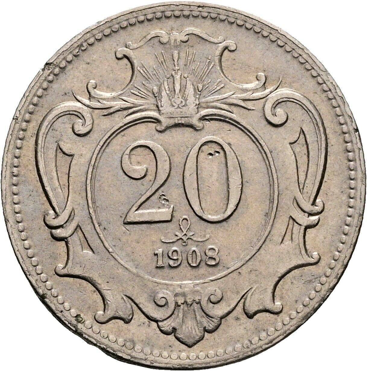 20 Heller Franz Joseph I. 1848-1916 1908, Wien – Vorderseite