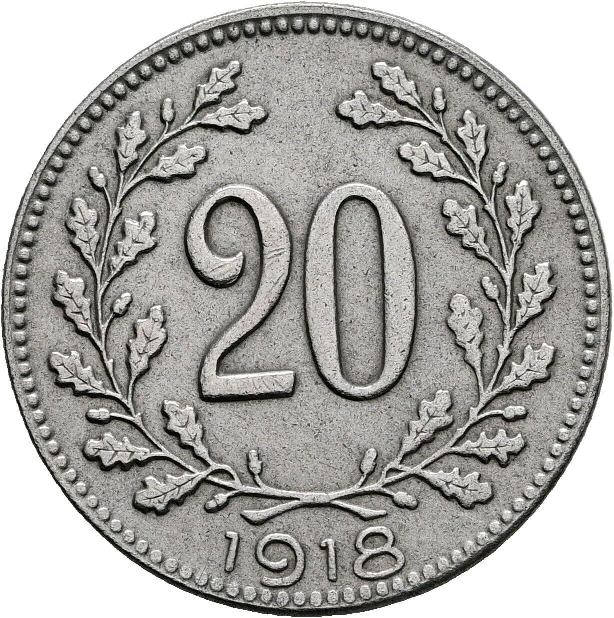 20 Heller Karl I. (1916-1918) 1918, Wien – Vorderseite