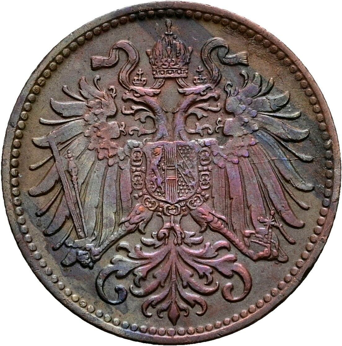 2 Heller Franz Joseph I. 1848-1916 1903, Wien – Rückseite