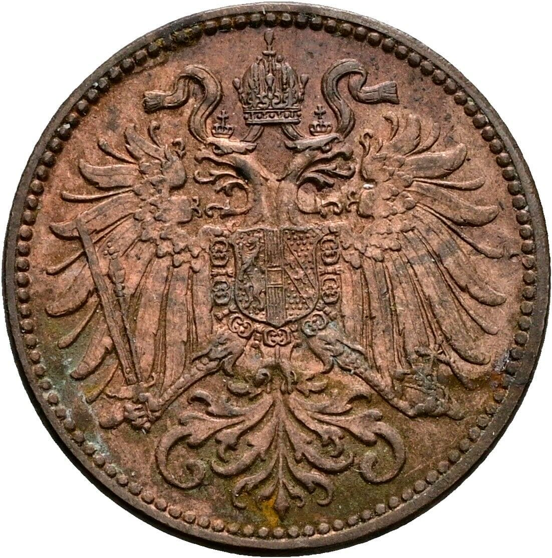 2 Heller Franz Joseph I. 1848-1916 1910, Wien – Rückseite