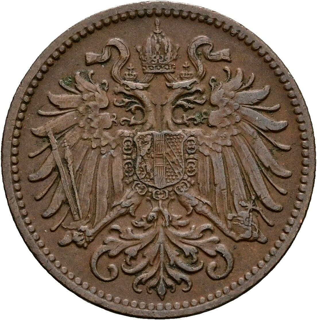2 Heller Franz Joseph I. 1848-1916 1912, Wien – Rückseite