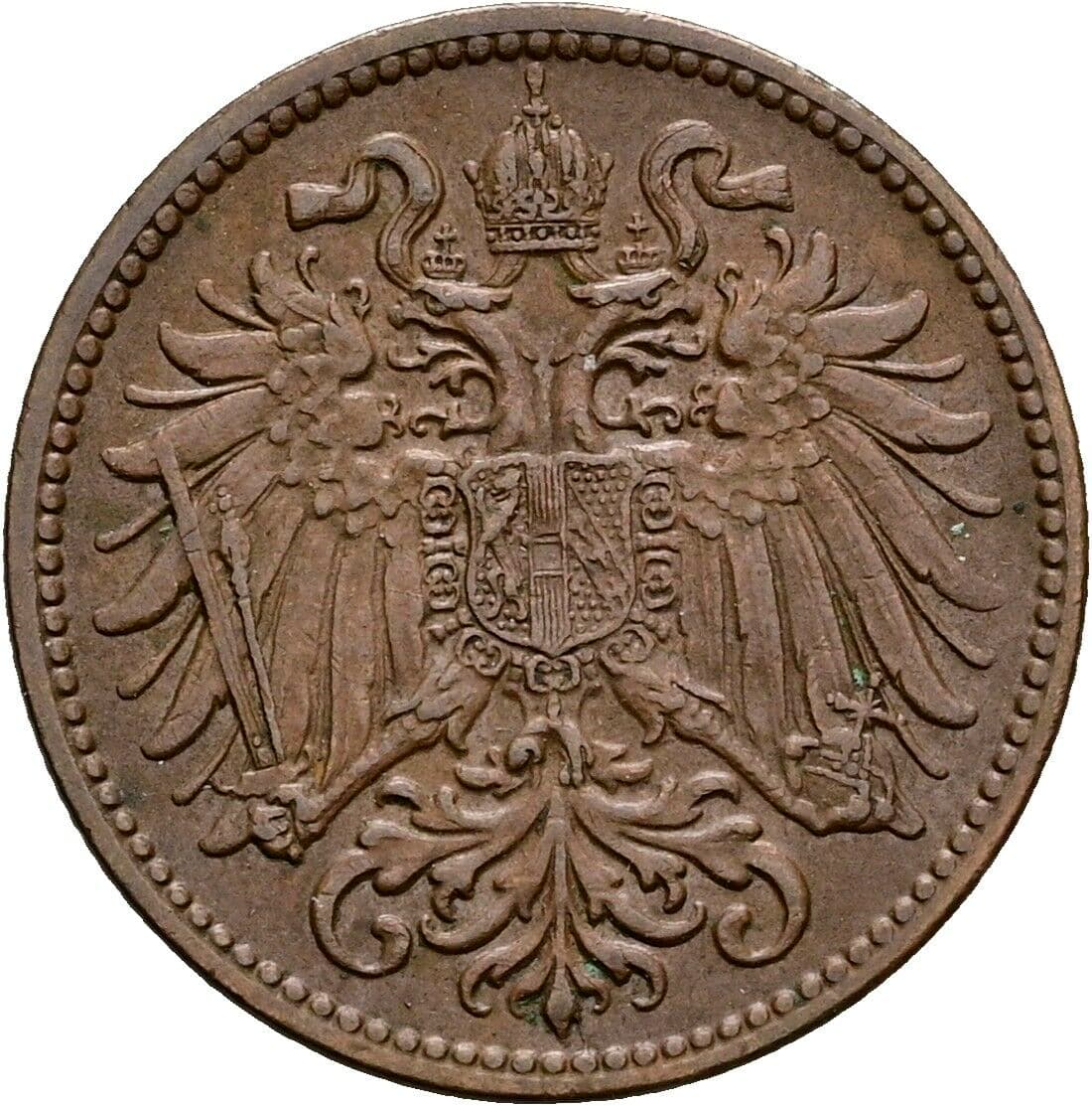 2 Heller Franz Joseph I. 1848-1916 1913, Wien – Rückseite