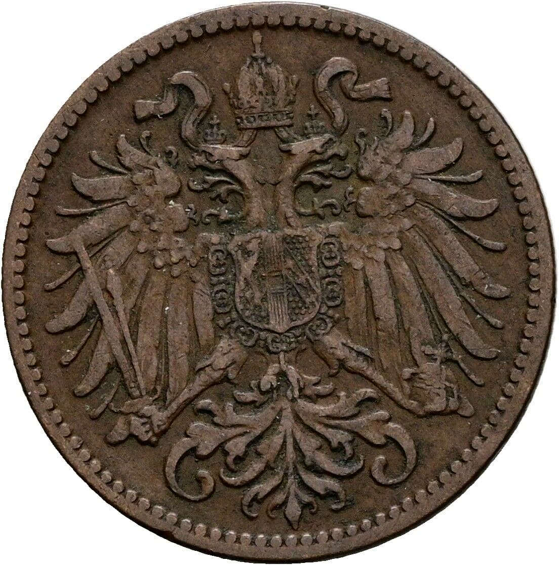 2 Heller Franz Joseph I. 1848-1916 1906, Wien – Rückseite