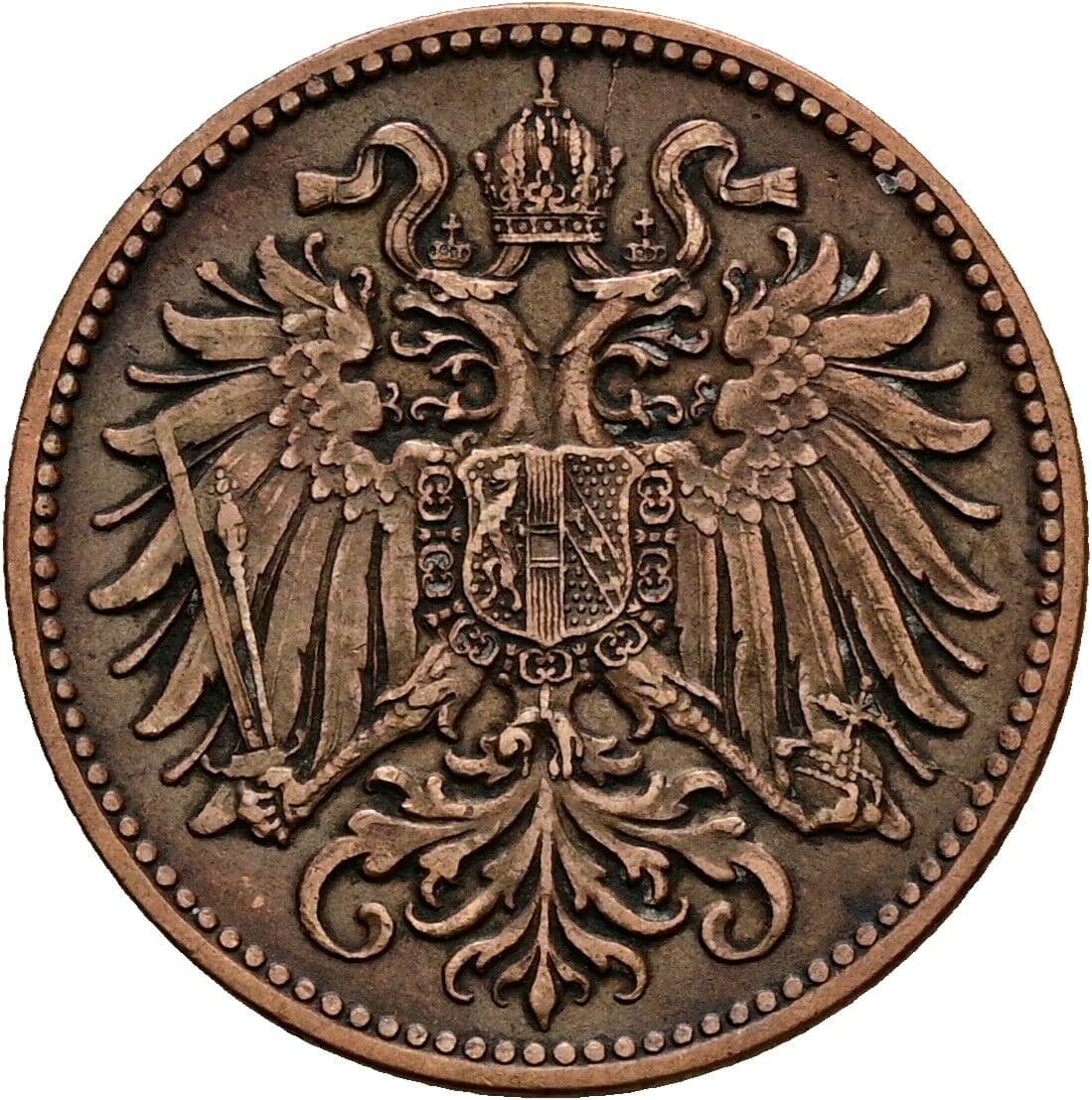 2 Heller Franz Joseph I. 1848-1916 1904, Wien – Rückseite