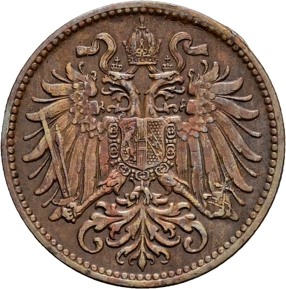 2 Heller Franz Joseph I. 1848-1916 1902, Wien – Rückseite