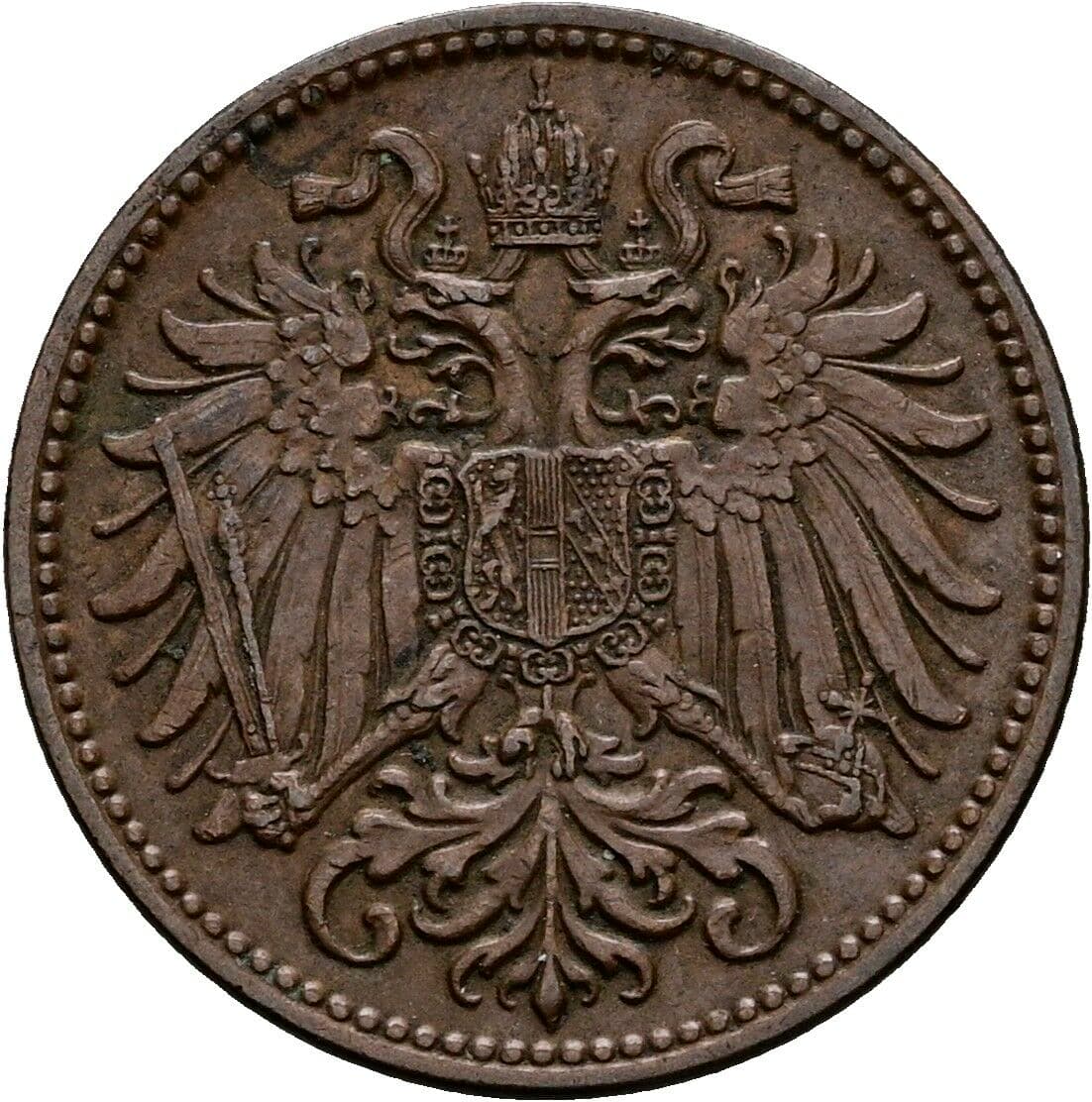 2 Heller Franz Joseph I. 1848-1916 1908, Wien – Rückseite
