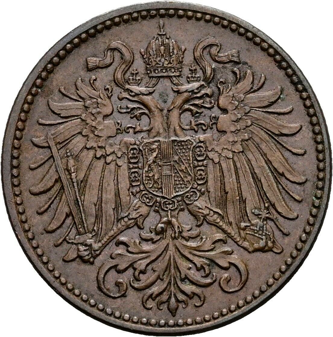 2 Heller Franz Joseph I. 1848-1916 1899, Wien – Rückseite
