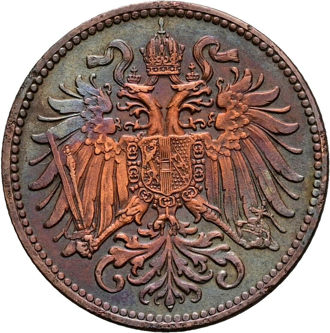 2 Heller Franz Joseph I. 1848-1916 1905, Wien – Rückseite
