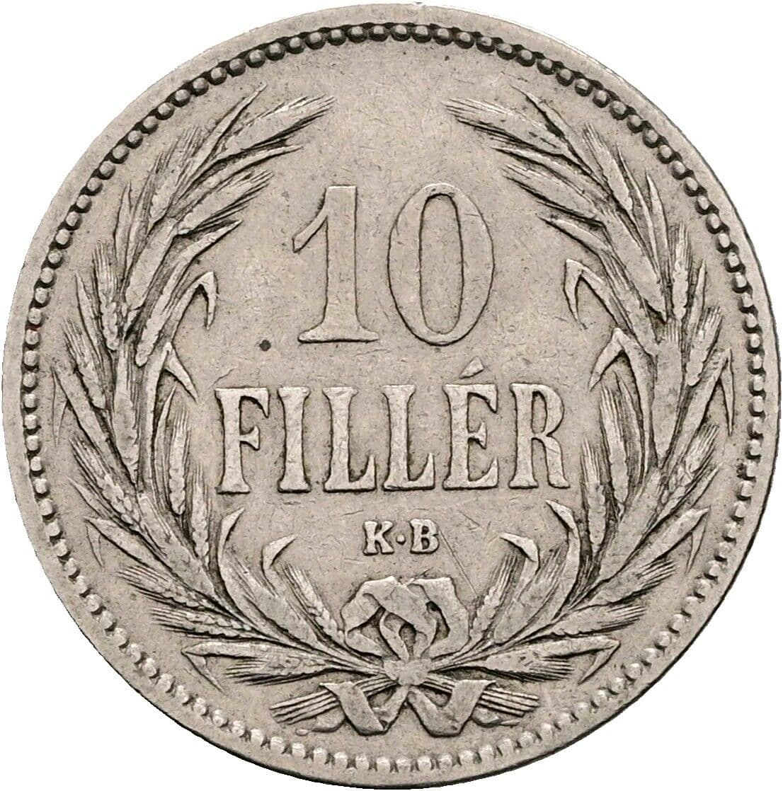 10 Filler Franz Joseph I. 1848-1916 1893 KB, Kremnitz – Vorderseite