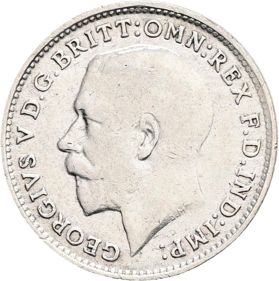 3 Pence Georg V. (1910-1936) 1918 – Vorderseite