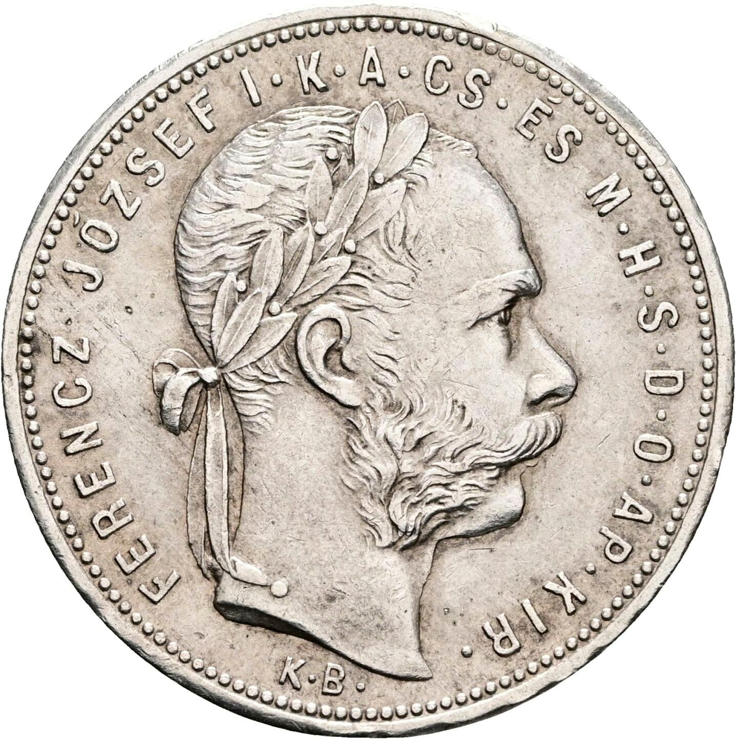 1 Forint Franz Joseph I. 1848-1916 1881 KB, Kremnitz – Vorderseite
